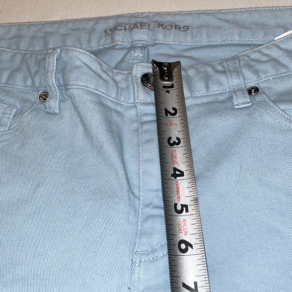 Women’s EUC MICHAEL KORS Lgt Blue Women's Jeans Sz 8 Handmade Crocheted Hearts - Picture 5 of 13